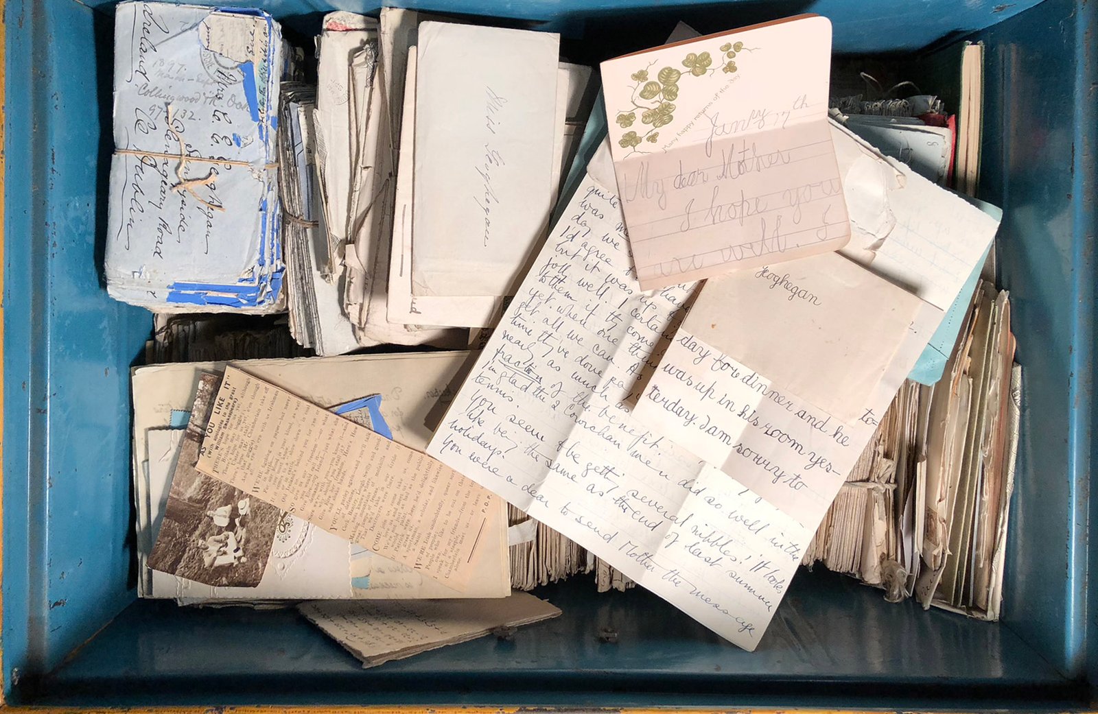 Vintage trunks containing historic documents and records